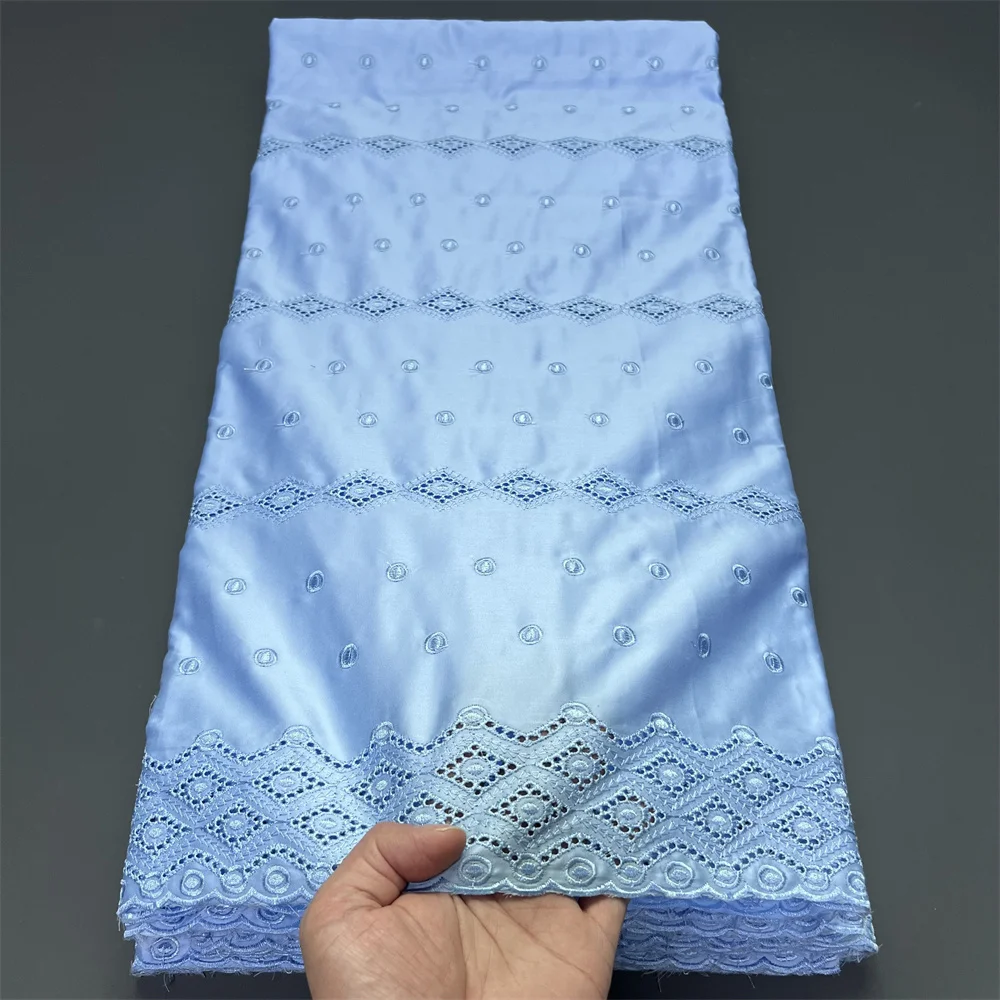 

2025 African Nigerian Tulle Lace Fabric for Dress Sewing High Quality Damask Polish Luxe laceCotton Wedding Party hz1370 5Yard