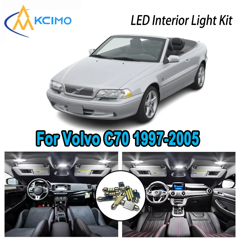 

For Volvo C701997-2005 1998 1999 2000 2001 Premium Bright LED Interior Dome Map Trunk Light Kit Car Led Lamps Canbus No Error