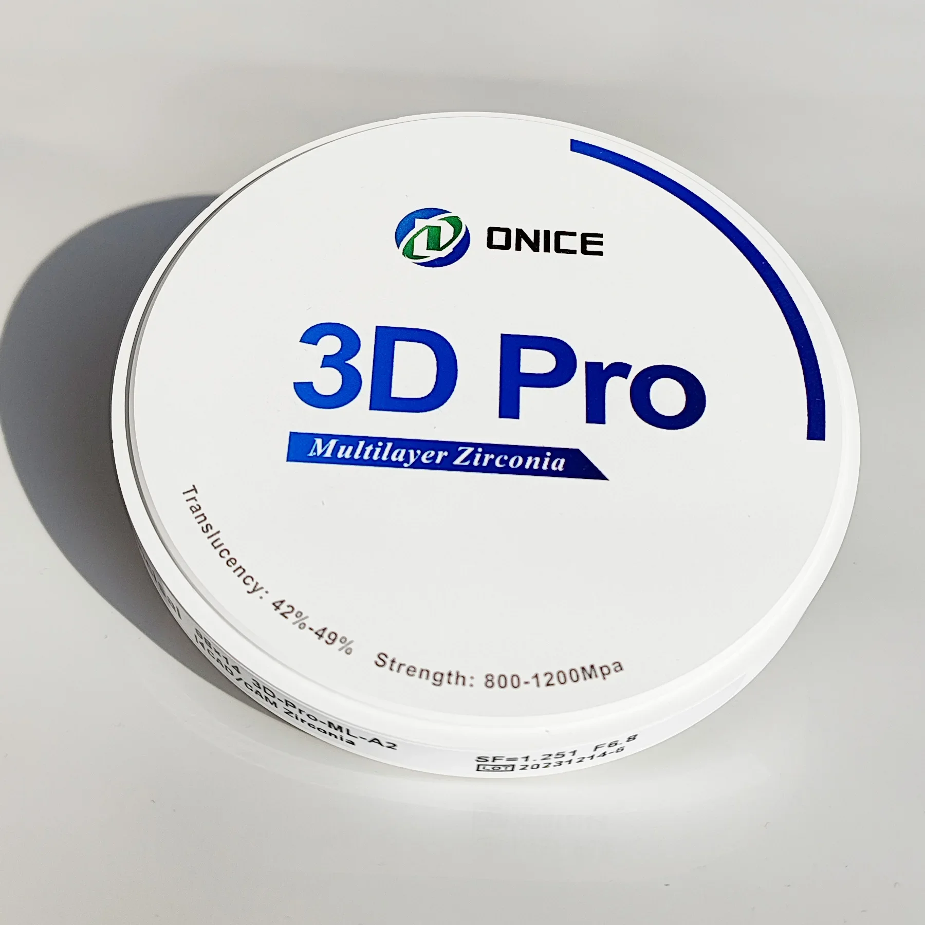 

ONICE 3D Pro ML Dental Zirconia CAD/CAM Multilayers Dental Zirconia Zirconium Blocks ONICE 5Layers 3D Pro Dental Zirconia Blocks