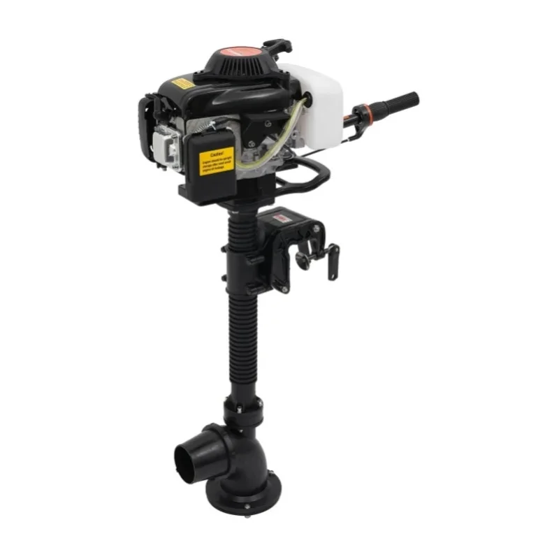 55cc 4-Takt-Außenbordmotor für Boote, 4,0 PS Schiffsmotor mit Pinnsteuerung & Kupplung, 4500-5500 U/min Antrieb für Fischerei, Wasserrettung, Aquakultur, Luftgekühlt, Manueller Start