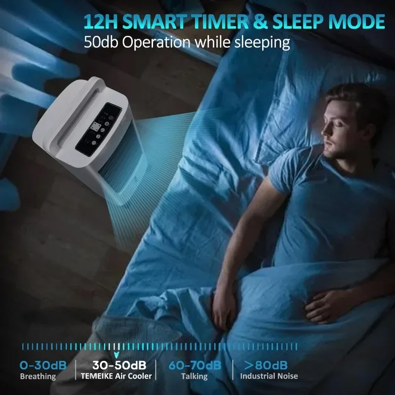 Vizckvi-ポータブルエアコン、個人用蒸発クーラー、家庭および寝室用の電気冷却ファン