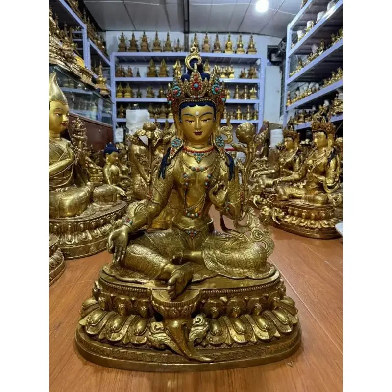 

60 см огромный буддийский товар Тибет Таиланд Непал храм статуя Будды Зеленая Тара Ваджрасаттва Ваджра сила медная статуя Будды
