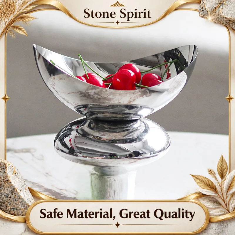 Irregular Tableware, Metal Storage Tray, Tall Fruit Platter, Kitchen, Living Room Snacks, Nut Bowl, Modern Art Decoration