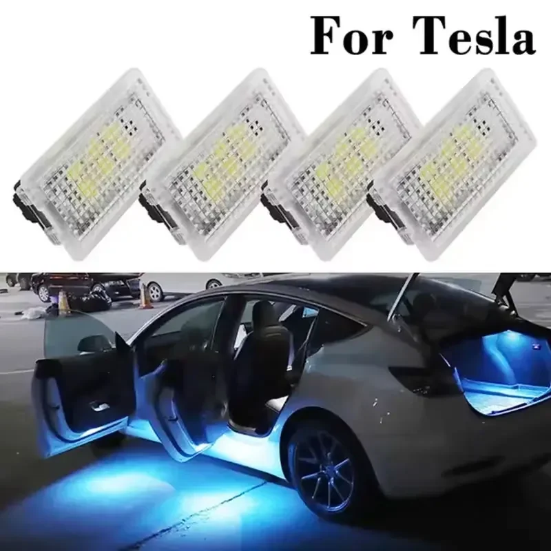

RGB LED Foot-Well Lights For Tesla Model 3 Y S X Interior Atmosphere Floor Door Puddle Trunk Decorative Lamp Remote App Control
