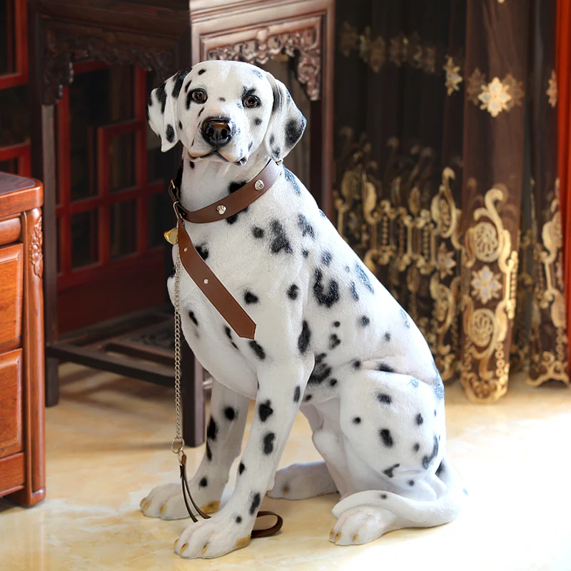 Simulated Animal Statue Landing Spotted Dog Ornament,Living Room Foyer,Home Dog Model Handicraft,Sculpture,Courtyard Decoration