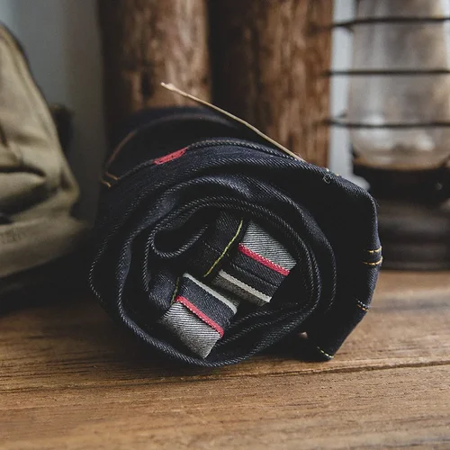 Imagen 2 del producto Maden Retro 14,5 oz Selvedge Raw Denim para hombres Jeans con cremallera YKK Fly bordado Jeans rectos pantalones clásicos de color sólido