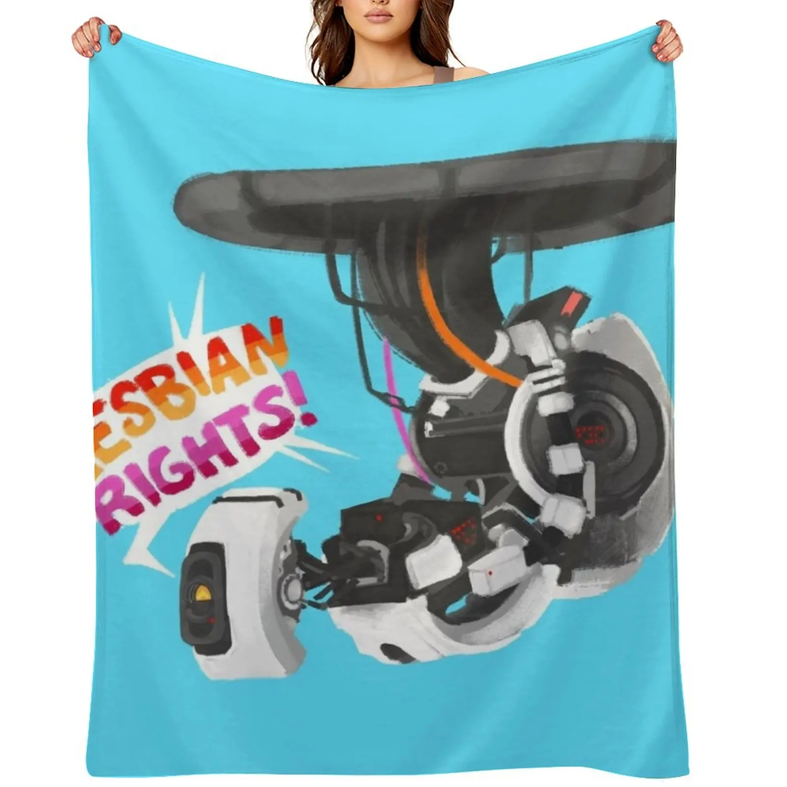 

GLaDOS Says Lesbian Rights Throw Blanket Quilt Furry Warm Fashion Sofas Blankets