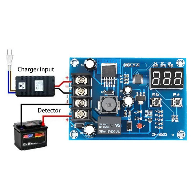 XH-M603 Charging Control Module 12-24V Storage Lithium Battery Charger Control Switch Protection Board With LED Display NEW
