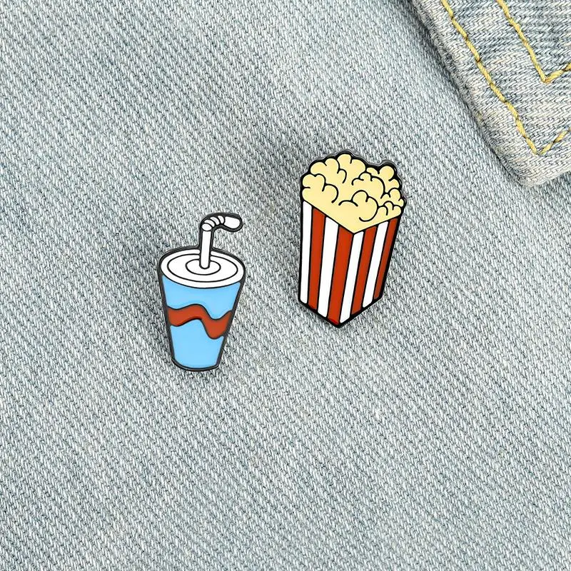 

Calories or Fitness Enamel Pin Custom Chocolate Soda Popcorn Brooches Shirt Lapel Bag Badge Sports Jewelry Gift for Friends