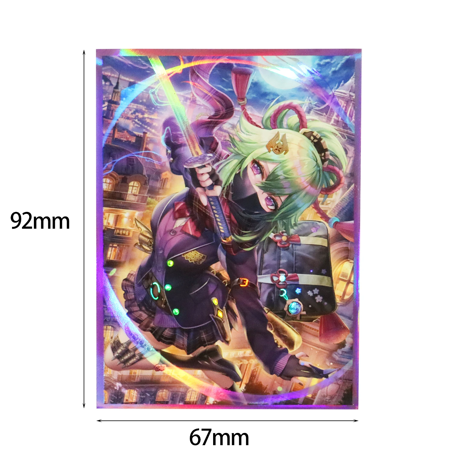 60ct Kuki Shinobu Standaard Formaat Holografische Buitenste Kaarthulzen Beschermer Pkm/Mgt Ruilkaart Spel Schild Laserhoes 67X92Mm