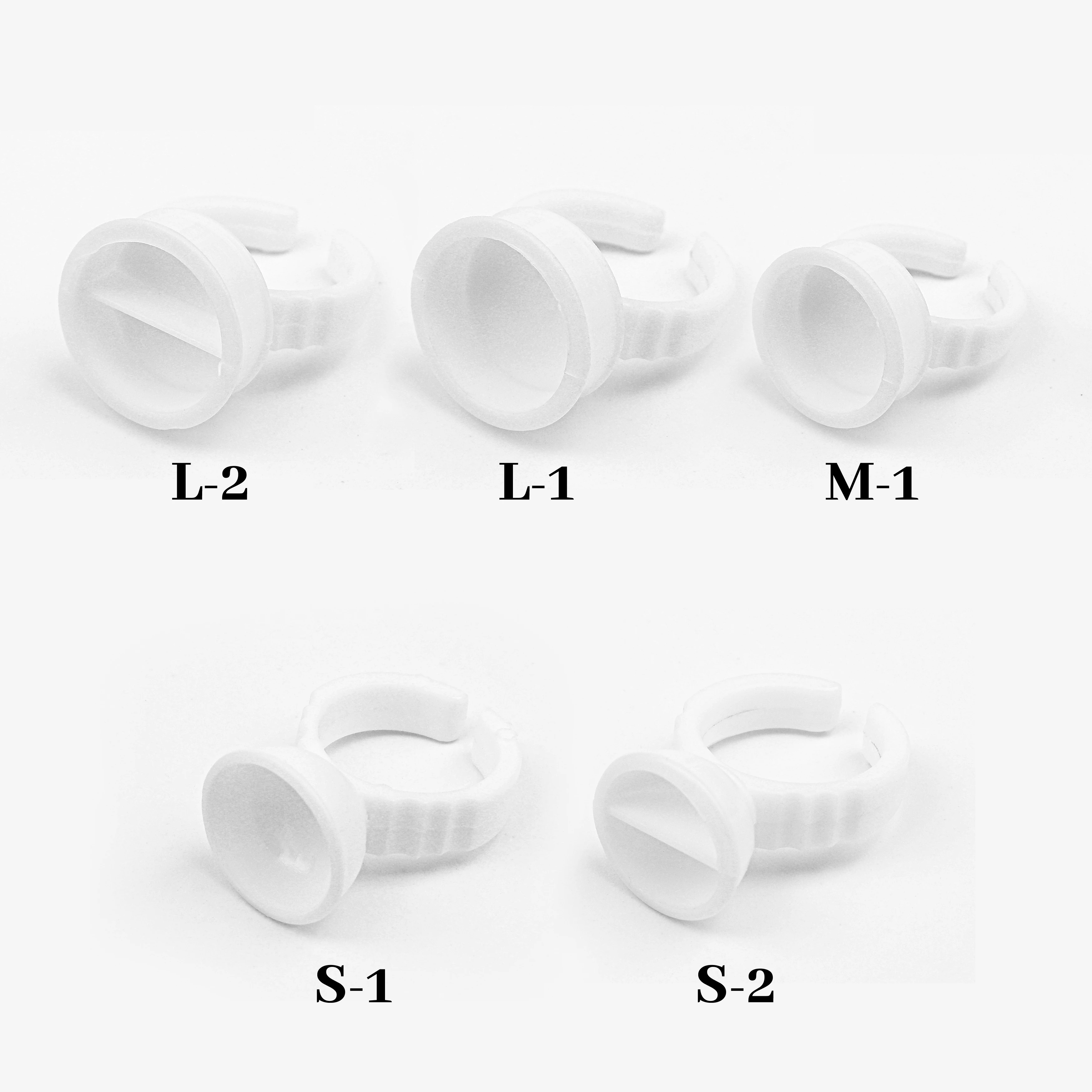 XIUSUZAKI 100 Pcs/Pack Disposable Eyelashes Glue Ring Holder For Eyelash Extension Pallet Eye Lashes Lash Glue Rings Cup Tools