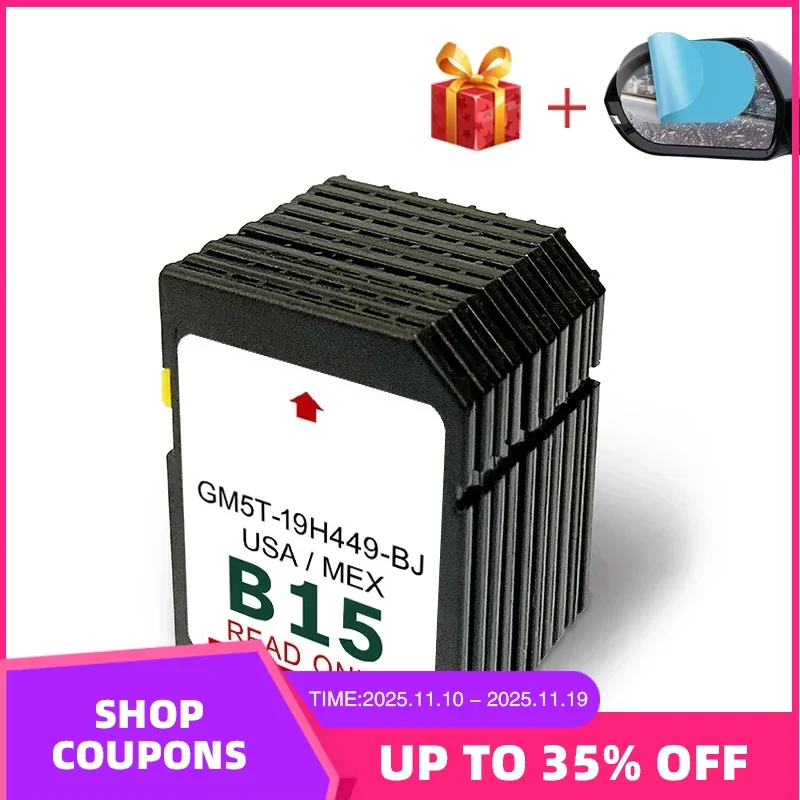 

for Ford F150 Media Navigation B15 Map USA MEX Sat Nav SD Card GM5T-19H449-BJ with Anti Fog Reaview Stickers