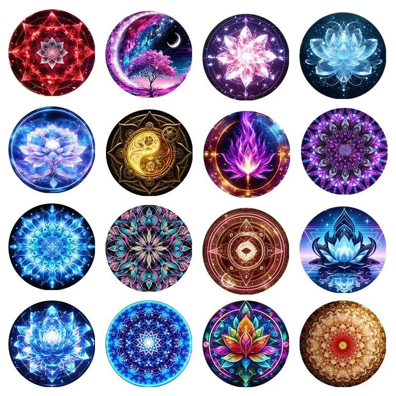16 Patterns Portable Decorative Lamp - Dreamy Moon Cherry Blossom Mandala Projection Lamp Birthday Atmosphere Projector Light