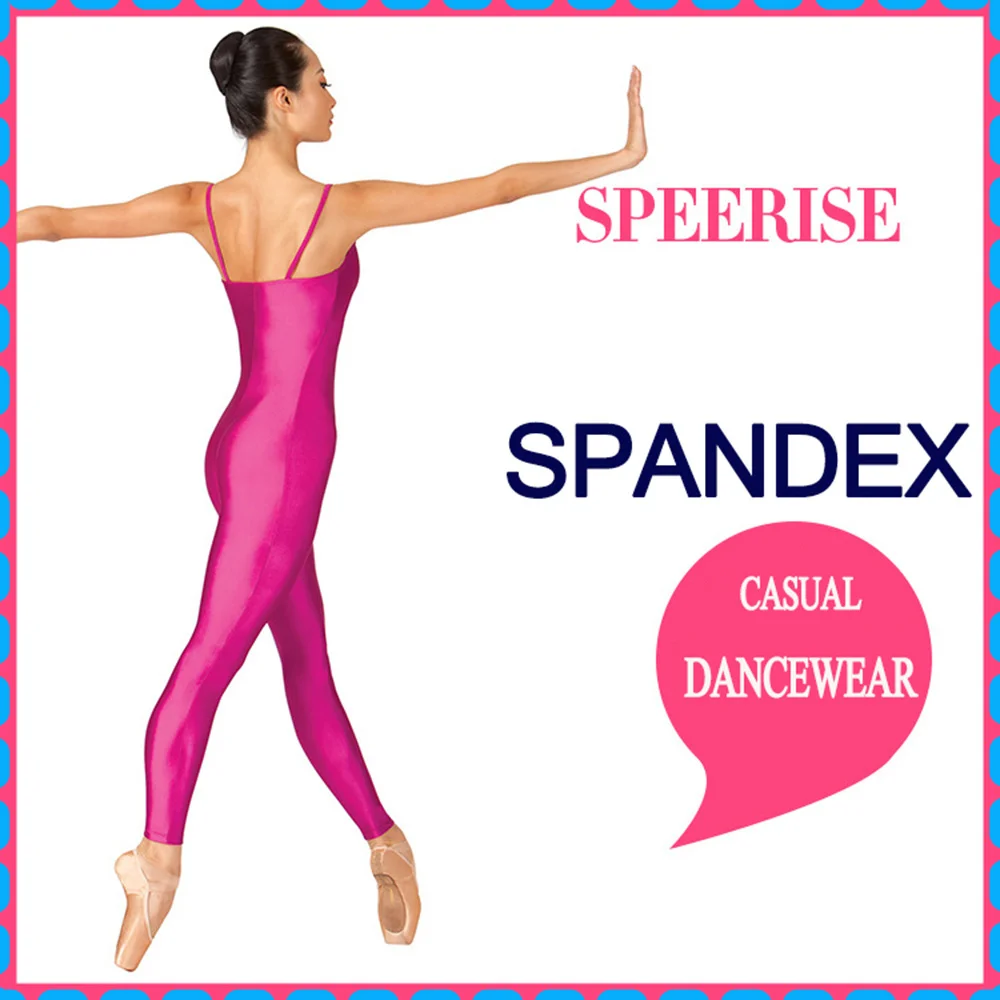 

Speerise Women Nylon Camisole Gymnastics Unitard Pinch Front Adults Sleeveless Dance Unitards Jumpsuits Spandex Dancewear