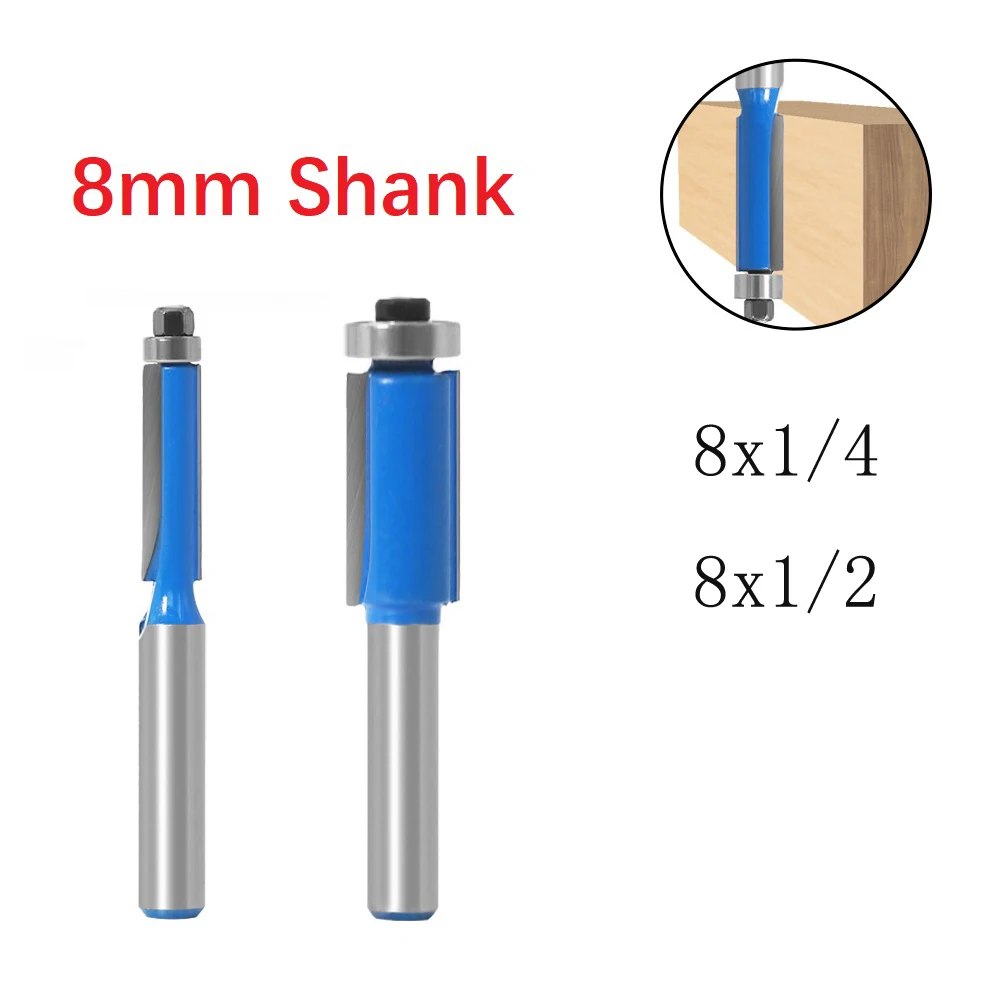 Tool Access Router Bit Spray Of Plastic 8mm Silver 12.7mm / 1/2\'\' 25mm Blade Length For Wood Template Pattern