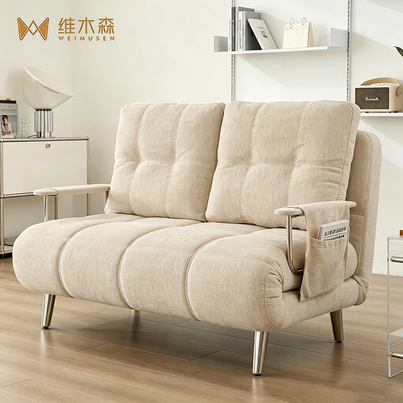 Leisure Single/Double Sofa Bed Reclining Foldable Sponge Metal Frame Multi-Functional for Naps Apartment Hotel