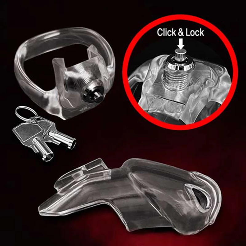 New Resin Cock Cage Click Lock Male Chastity Device Small Big Long Chastity Cage Maxi 55mm Penis Ring Bondage Belt Sex Toys Men.