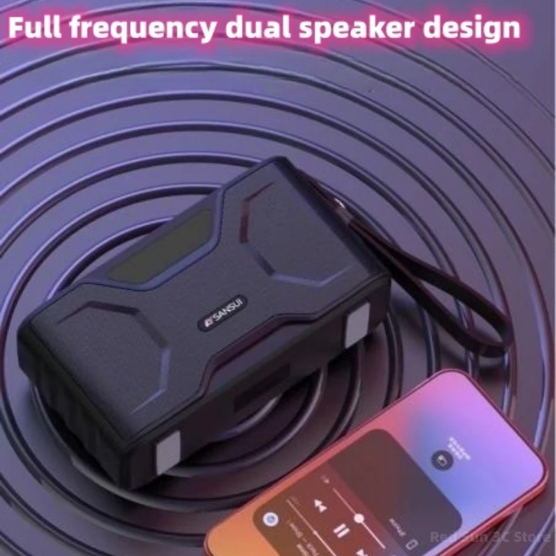 Altavoz inalámbrico F71 con Bluetooth, Radio FM, altavoz de graves de alta fidelidad para exteriores, compatible con salida de auriculares