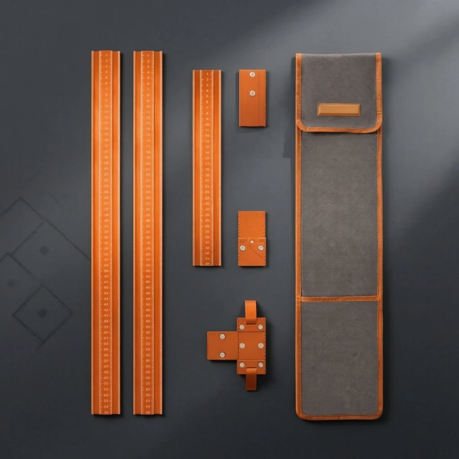 Cross-Shaped Woodworking Guide Ruler Multifunctional Adjustable Cross Guide with Storage Bag Measuring Tool Compact
