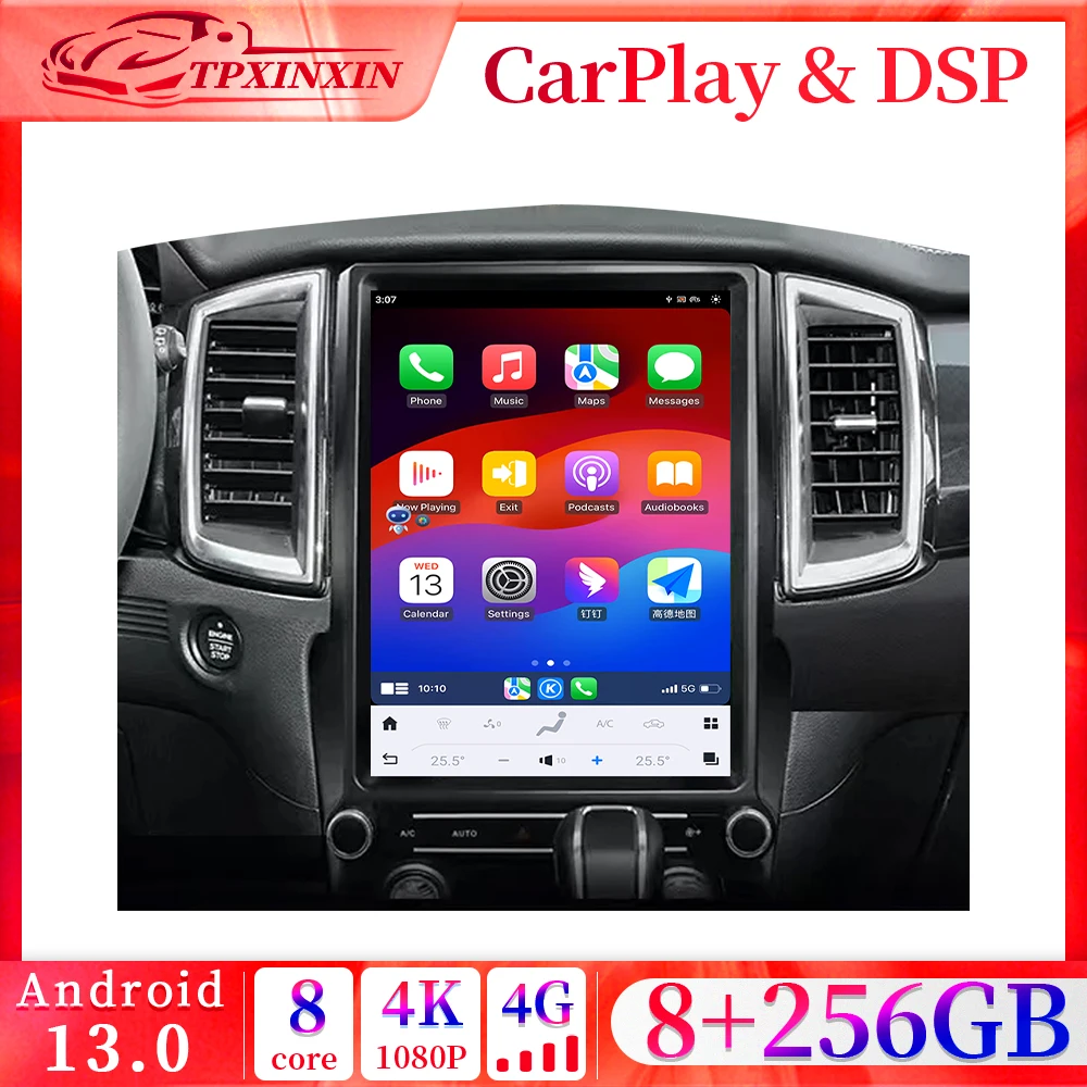 12.1inch Screen Android 14 Carplay for Ford Ranger 2016 - 2021 Car GPS Navigation Multimedia Stereo auto Player Radio head unit
