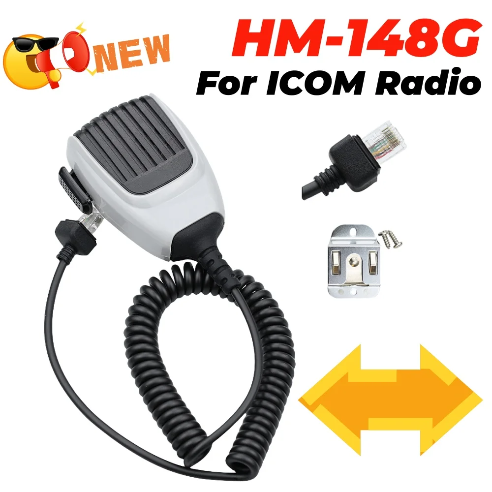 

HM-148G Handheld PTT Microphone Heavy Duty for ICOM IC-F121 IC-F5061D IC-F6061D ICF1721 F1821 IC2721 ICF9511 F5011 FR3000 Radios