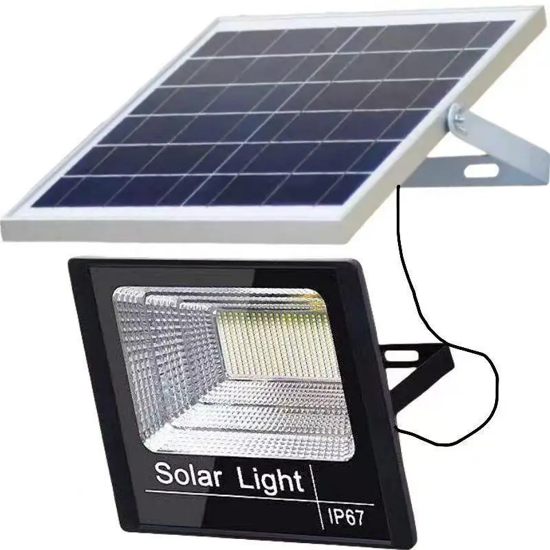 ~25W IP67 Solar Flood Light With Remote Control And Energy Saving Design Perfect For Outdoor Garden Yard Patio Porch Lighting