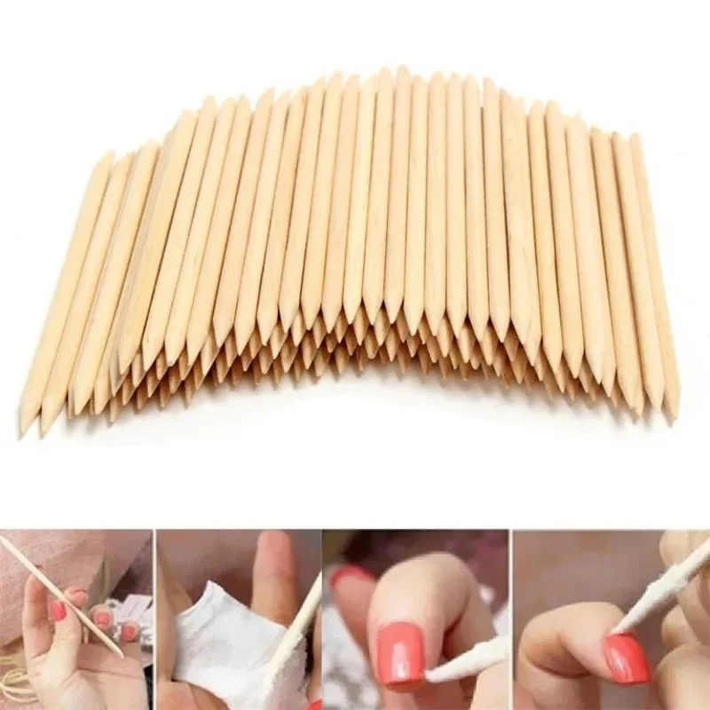 30/60Pcs Nail Art Design Orange Wood Stick Sticks Cuticle Pusher Remover Manicure Pedicure Care Professional Nail Art Tool