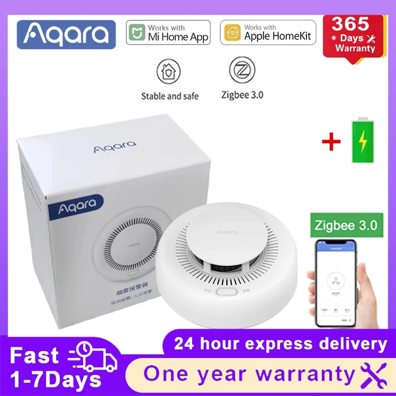 Aqara Smoke Detector Zigbee 3.0 Smart Fire Alarm Monitor Sound Alert Home Security Remote Control For Xiaomi Mijia Homekit APP