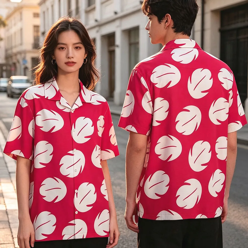 Leaf Hawaiian Button Down Shirt Men Women Clothing Summer Short Sleeve Casual Fashion Tops Design Graphic Print Merch Chemise
