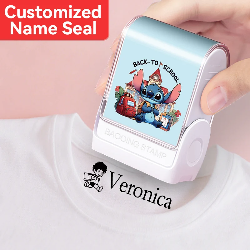 

Custom Disney Stitch Name Stamp for School Supplies Sorting -Premium Self-Inking Signature Seal, Ideal Christmas festival Gift