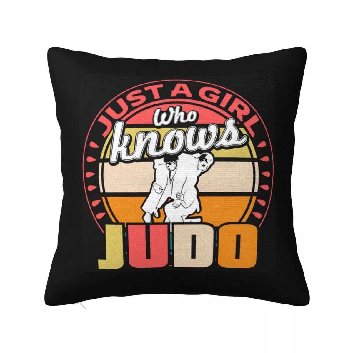 Just A Girl Who Knows Judo Sport Square Pillowcase Pillow Cover Cushion Zip Decorative Comfort Throw Pillow for Home Car