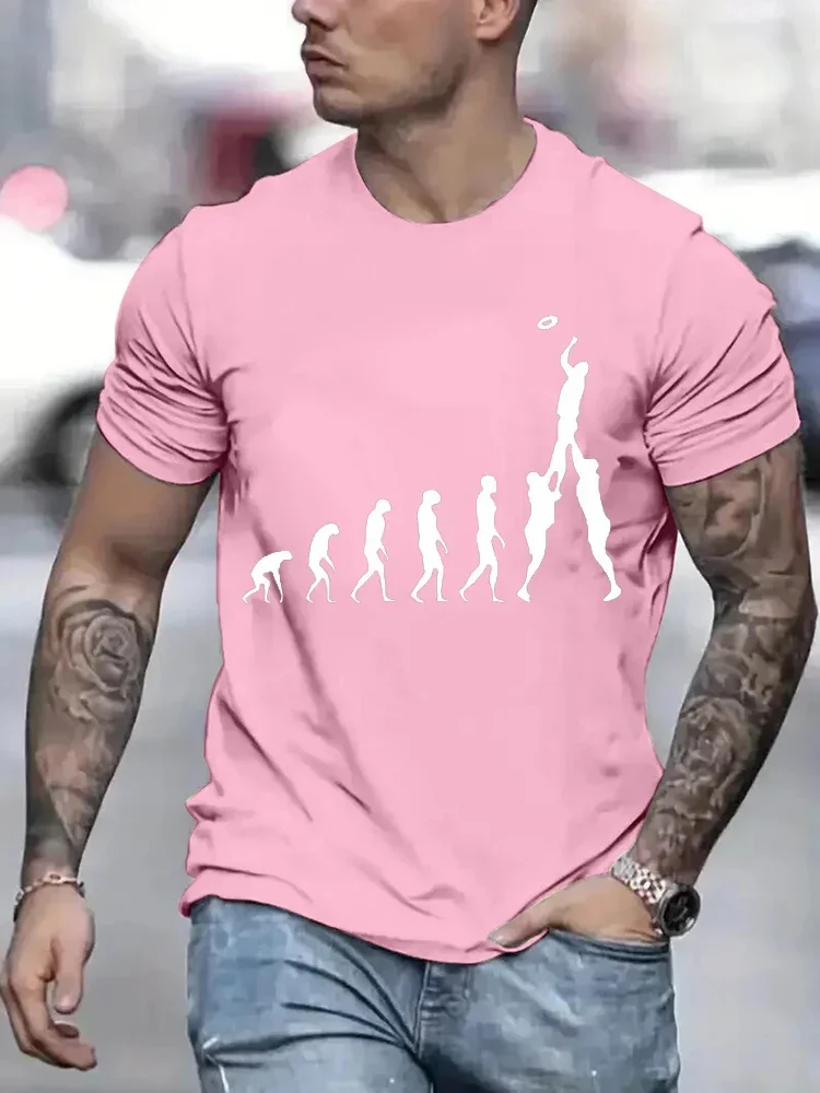 Rugby Evolution Novelty Funny T-Shirt Male Black Top Tee Hipster Oversized T Shirt Men Sweatshirt Tees Fashion Harajuku T-shirt