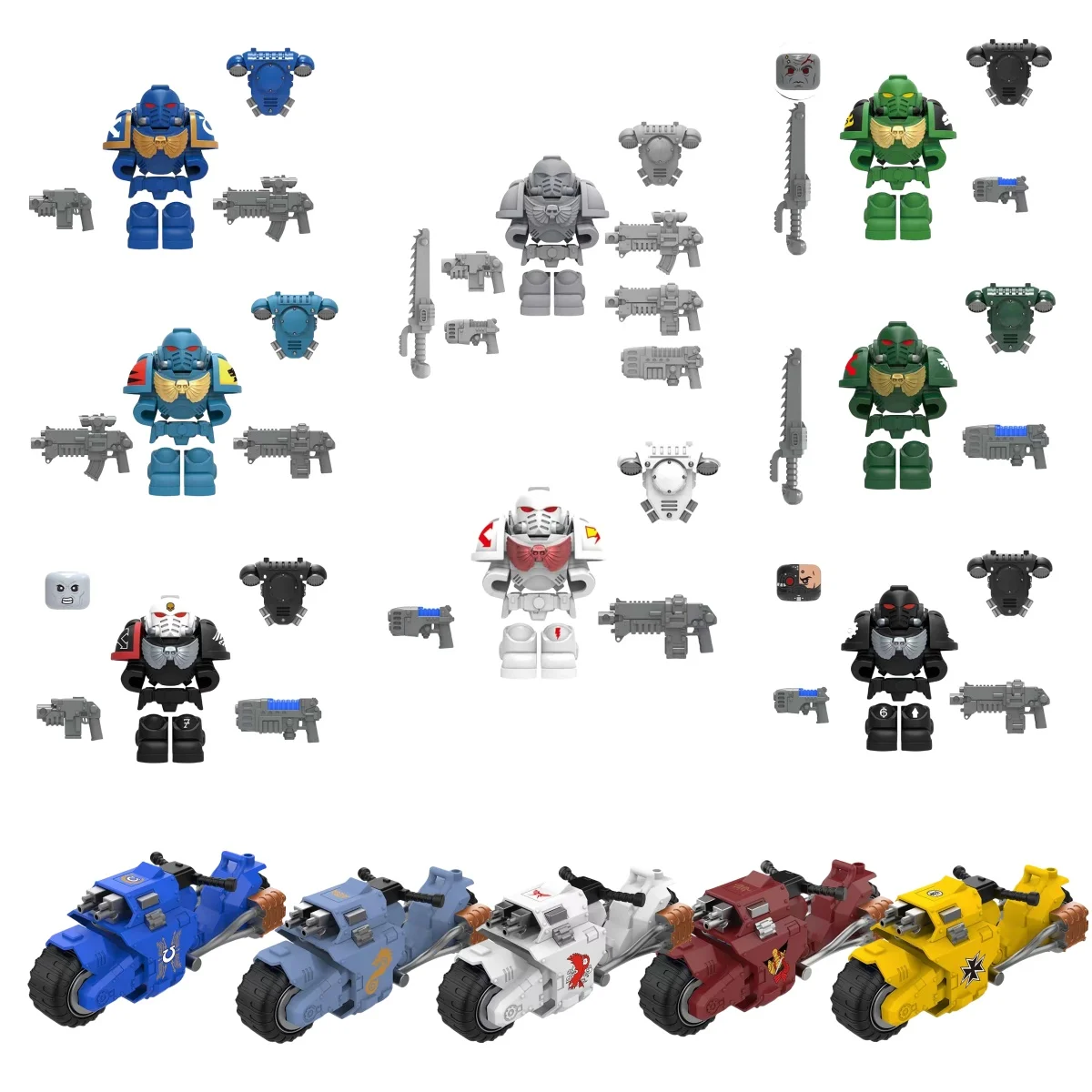 MY501 MY502 40K Games Bricks Dark Ange Blood Angel Ultramarines Salamanders Mini Action Figure Model Toy Building Blocks