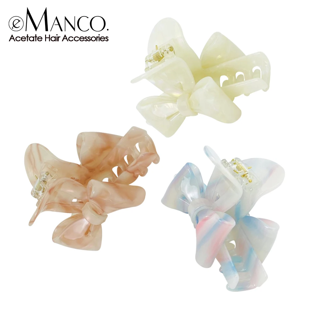 eManco Spring and Summer New Acetate Hair Clips Fresh and Elegant Decorative Designs Styling Grab Clips Classic Atmosphere