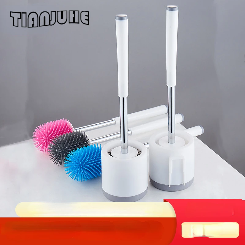 Toilet Bowl Brush Holder Set Compact Scrubber with PP Material Extended Handle Durable Bristles for Bathroom Deep Cleaning