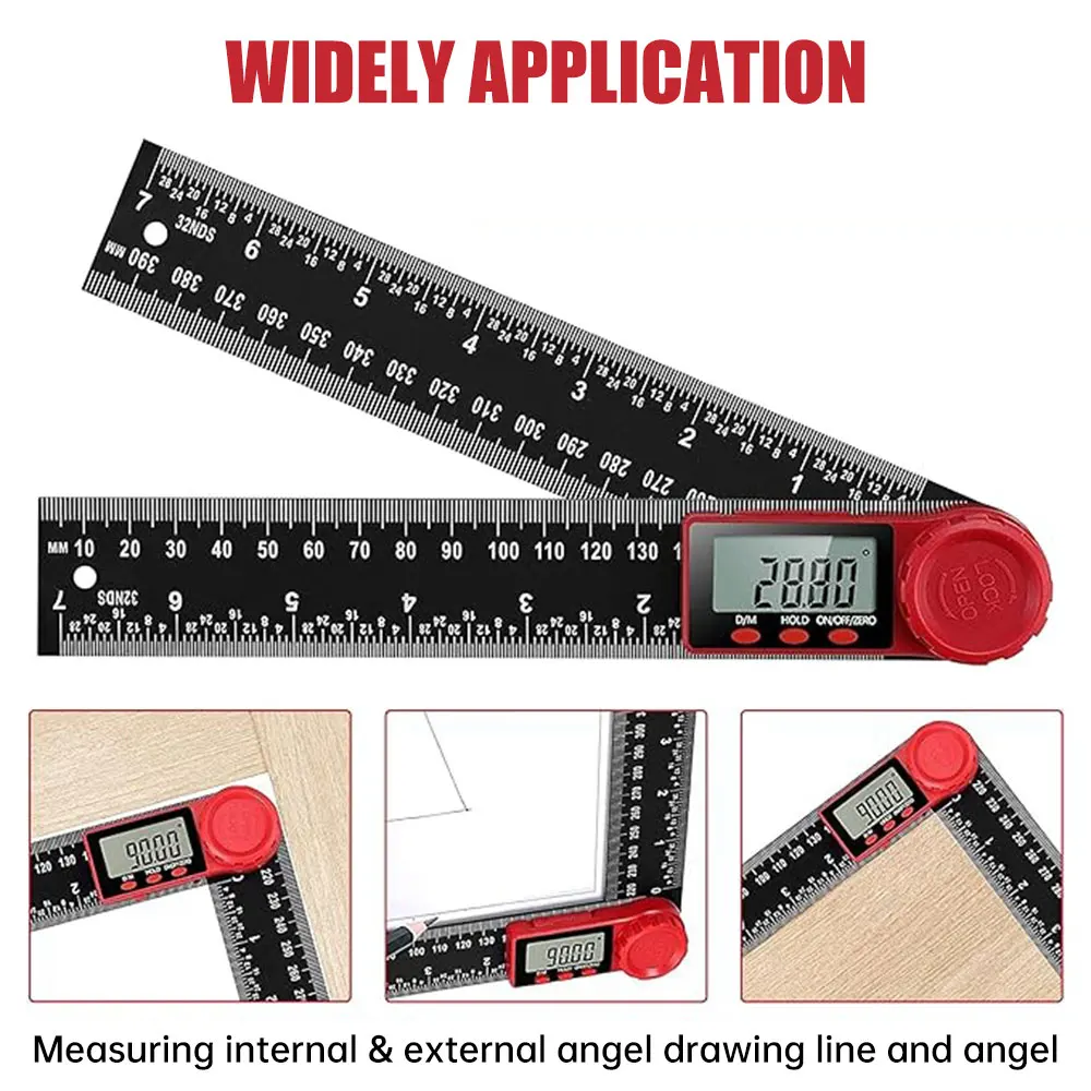 200/300 มม.ไม้บรรทัดดิจิตอลไม้บรรทัดมุม Finder ไม้บรรทัด Inclinometer Electron Goniometer มุมความยาวเครื่องมือวัด