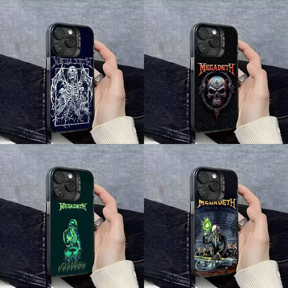 

Skull M-Megadeth Band Phone Case For iPhone 16,15,14,13,12,11,Mini,Pro,E,SE4,XS,MAX Black IMD Box