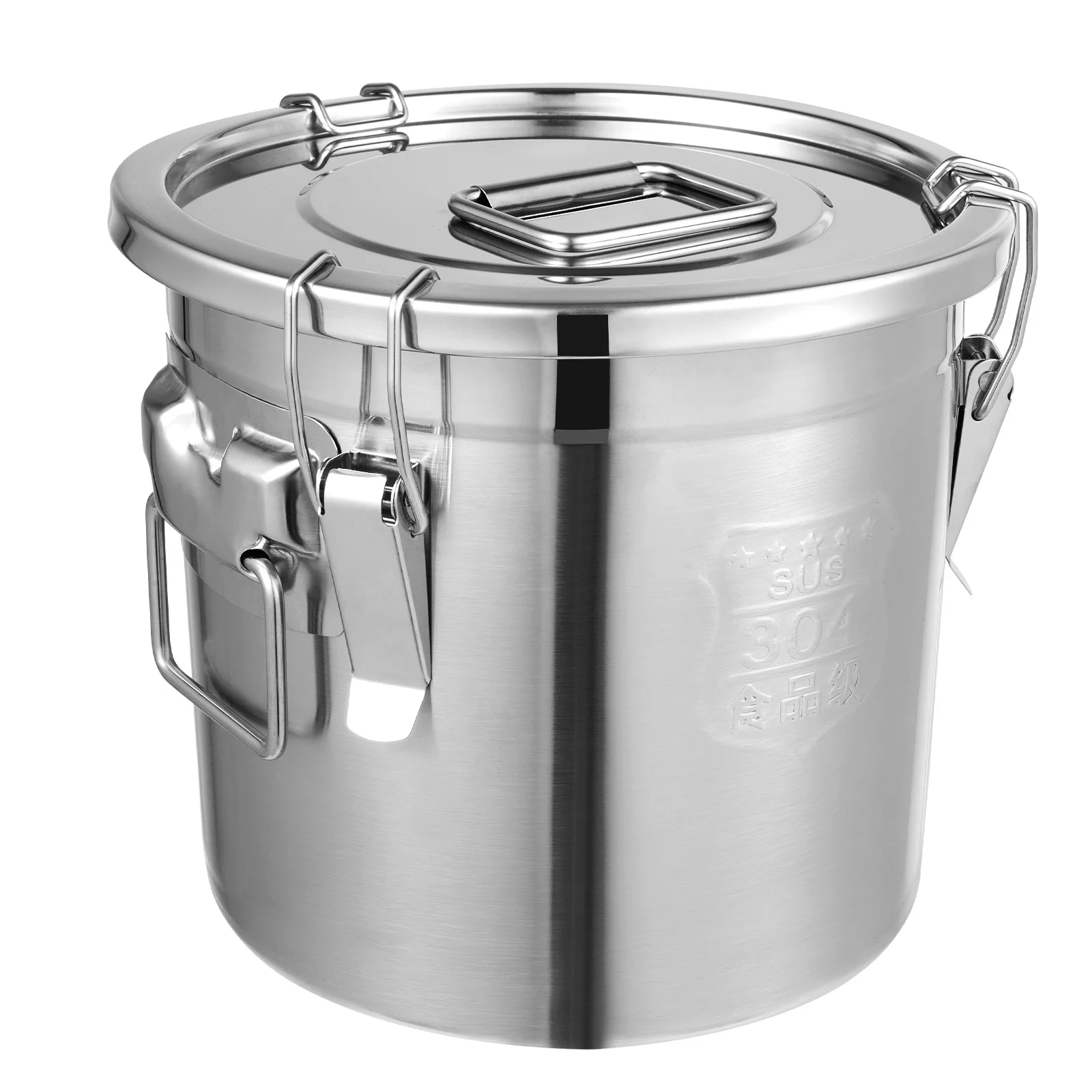 12L Cereal Rice Bucket Flour Grain Milk Wine Stainless Steel Storage Container Bucket  Scratch-resistant, Rust-resistant