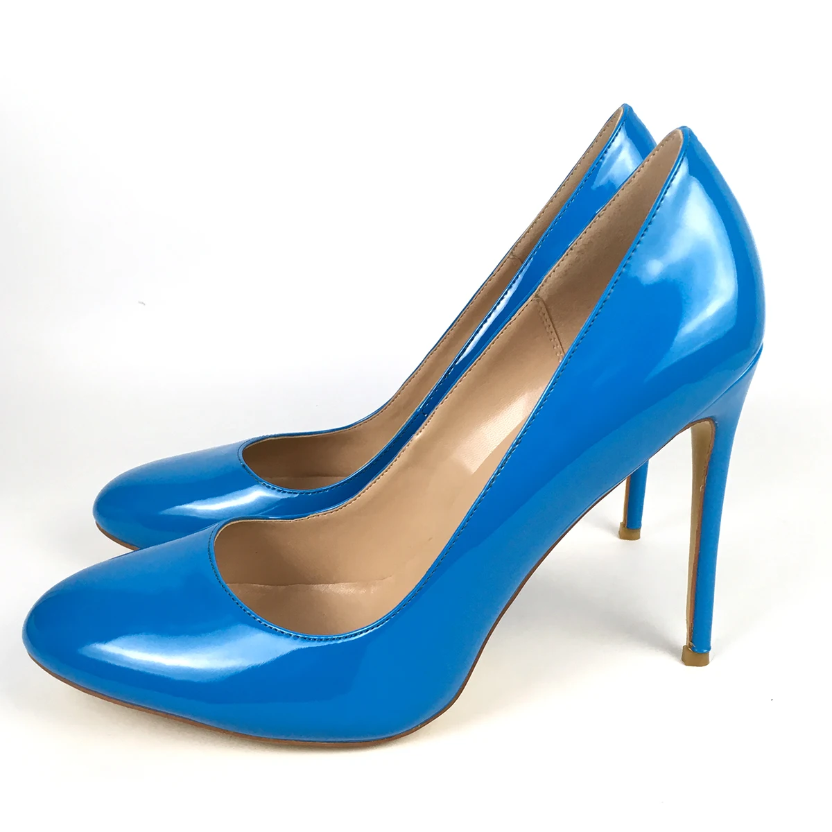Women Patent Round Toe High Heel Pumps Stiletto Wedding Party Shoes Multi-color