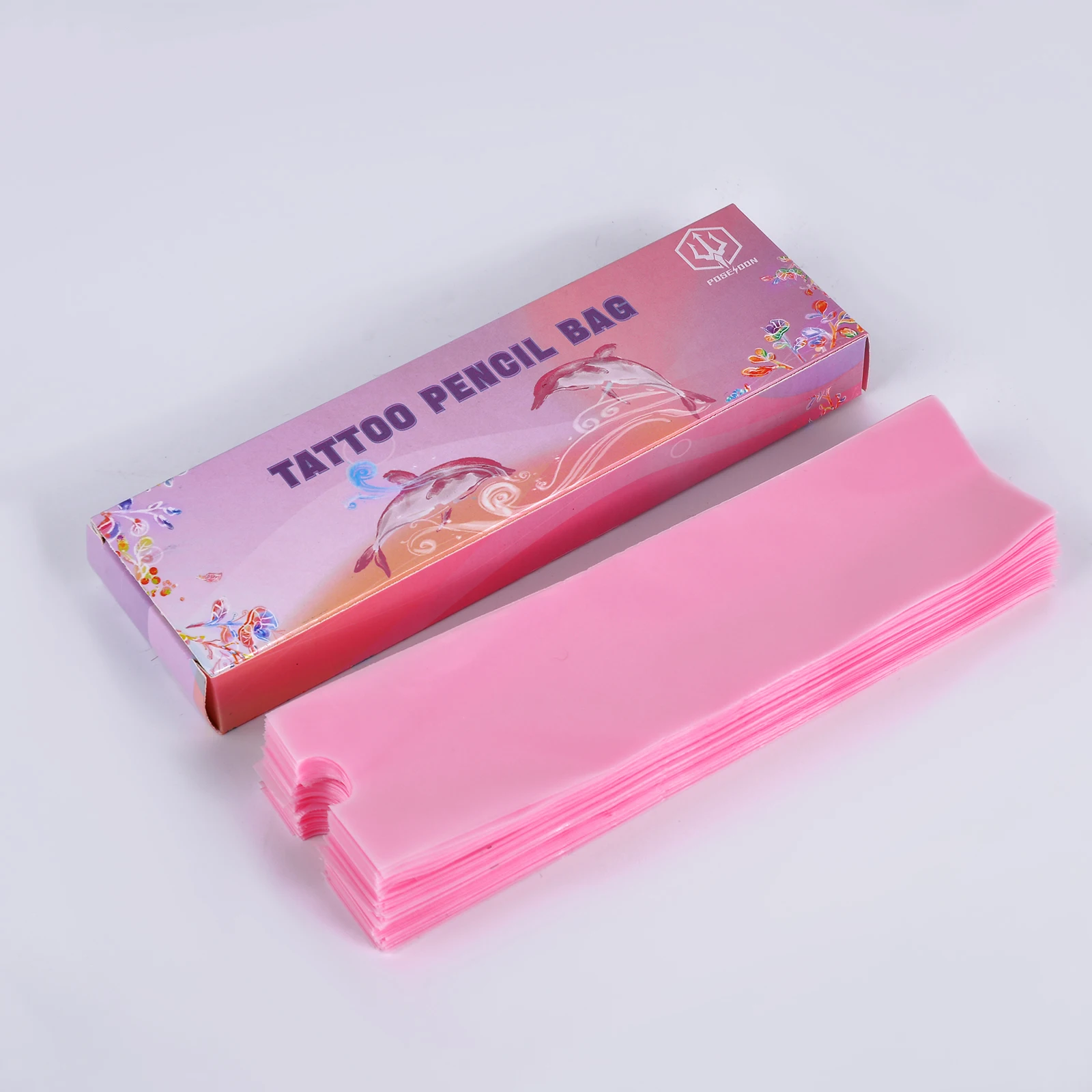 200Pcs POSEIDON Tattoo Pencil Sleeve Bag Covers High Quality Plastic Pink Pencil Sleeve Bag For Tattoo Machine Tattoo Accessorie