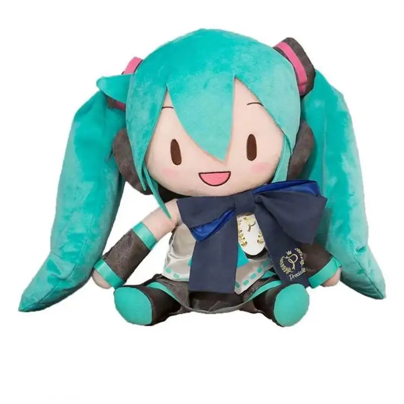 32Cm Kawaii Hatsune Miku Plush Doll Anime New Bow Miku Preciality Plush Pillow Sofa Ornaments Room Decoration Birthday Present