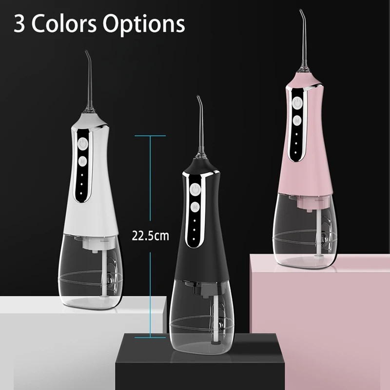 Oral Irrigator Water Flosser Thread Teeth Pick Mouth Washing Machine 5 Nozzels 3 Modes USB Rechargeable