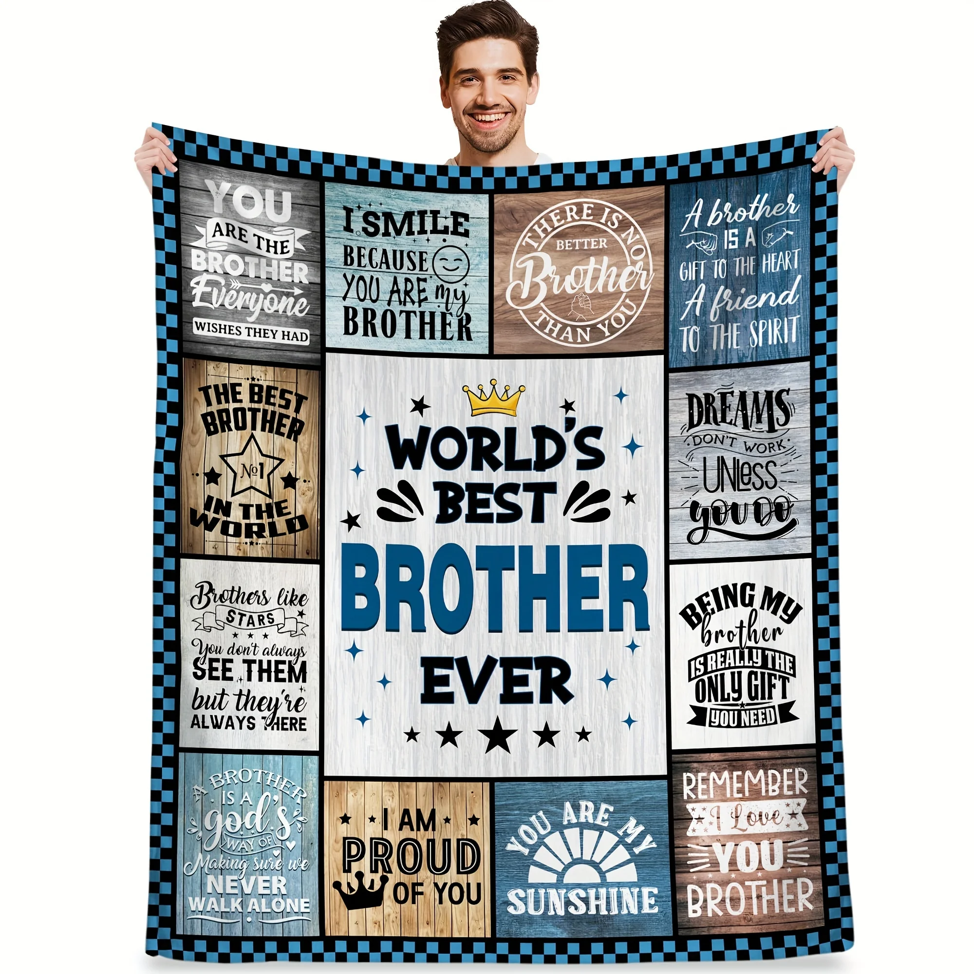 

World's Best Brother Tapestry - Soft, Cozy, Perfect for Home Decor, Bringing Love, Pride, and Heartwarming Messages