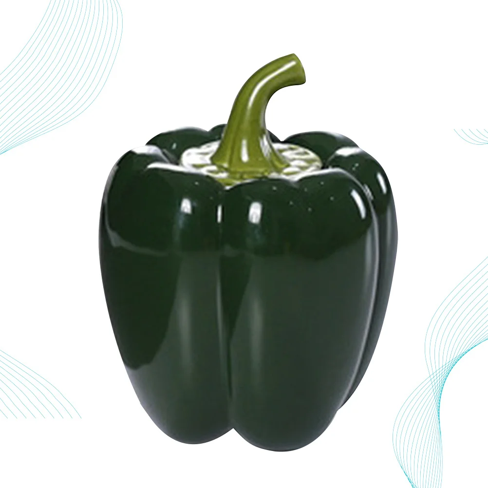 

Ceramics Storage Jar Pepper Design Tea Storage Can Sealing Container Green Desktop Display for Home Shop Sealing Container