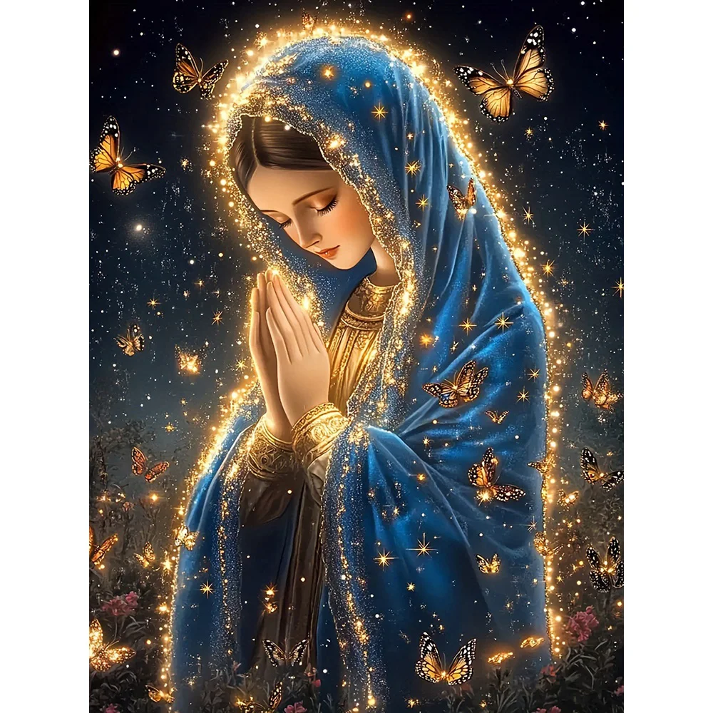 EverShine DIY 5D Diamond Painting Virgin Mary Full Square Round Drill Embroidery Religion Mosaic Christian Home Leisure Gift