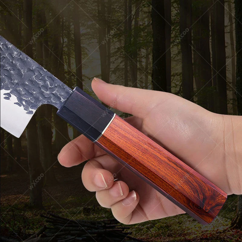 WXCOO Stainless Steel Butcher Boning Knife Kitchen Meat Cleaver Japanese Santoku Knife Chef Salmon Slicing Knives Sashimi Knife