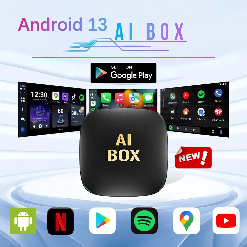 Carplay AI Box Wireless Carplay Adapter Android Auto Built-in Store For Youtube Netflix Toyota Mazda Hyundai  Ford Chevrolet  VW