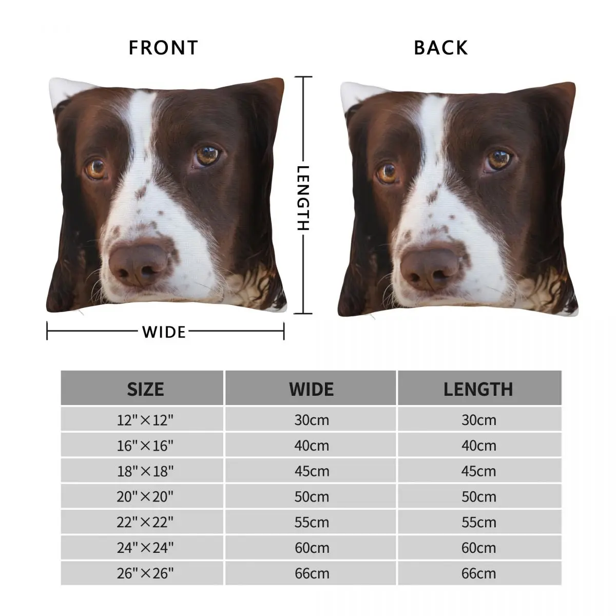 Brown And White Springer Spaniel Pillowcase Polyester Linen Velvet Pattern Zip Throw Pillow Case Sofa Seater Cushion Cover 45x45