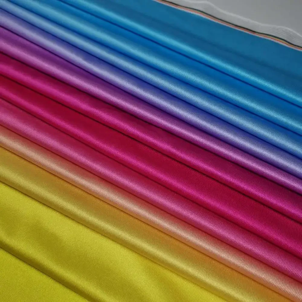 Ombre Stretchy Dancing Dress Cosplay Fabric Gradient Dropping Glossy Latin DIY Sewing Accessories