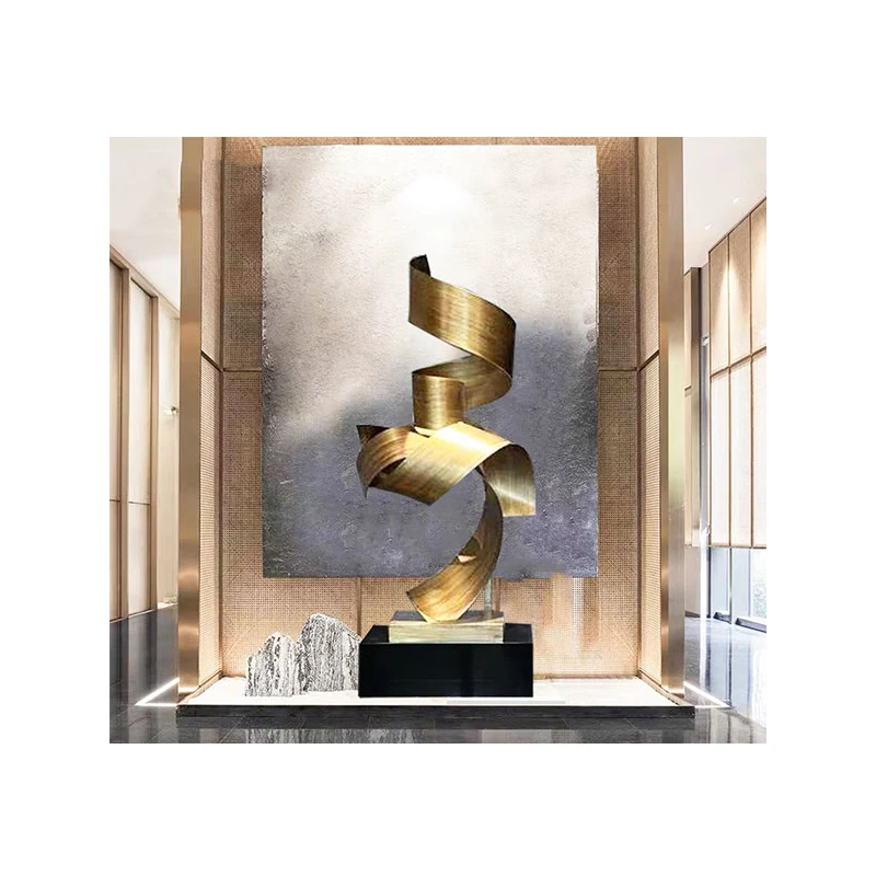 

Modern large-scale abstract metal sculpture ornaments hotel lobby decorative art porch sales tribal furnishings